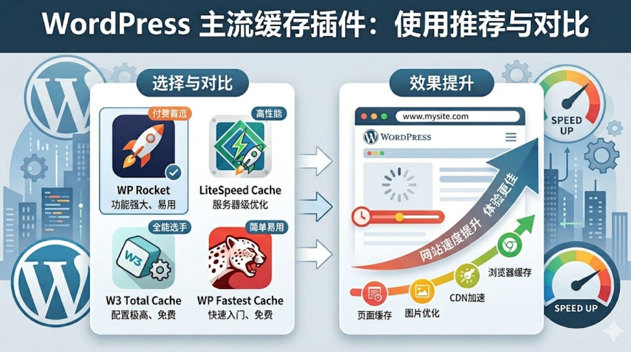 WordPress 主流缓存插件使用推荐与对比